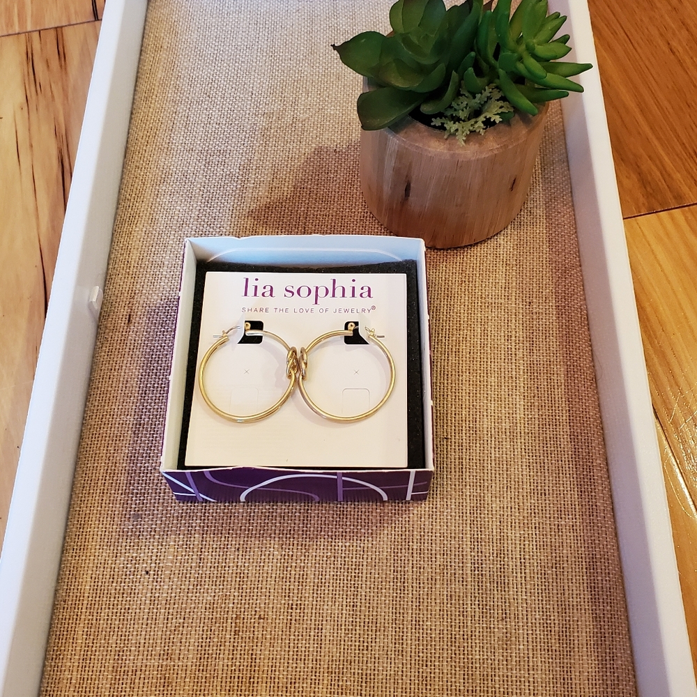 Lia Sophia nautical knot gold earrings